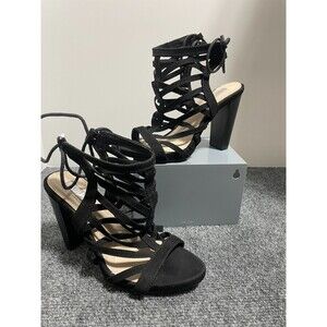 Jennifer Lopez Heels Strappy Block Sandal Gladiator Size 6M